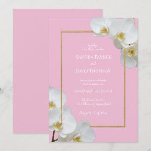 Hochzeit in weißer Orchidee Einladung