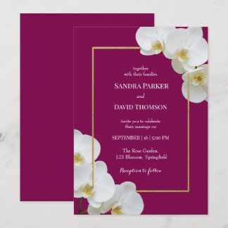 Hochzeit in weißer Orchidee Einladung