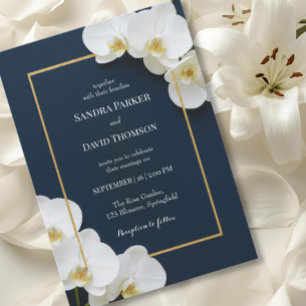 Hochzeit in weißer Orchidee Einladung