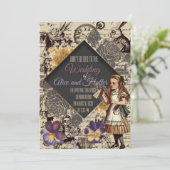 Hochzeit in Wunderland Einladung (Stehend Vorderseite)