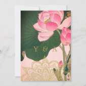 Hochzeit indischen Stil Pink Gold WaterLilley Einladung (Vorderseite)