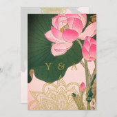 Hochzeit indischen Stil Pink Gold WaterLilley Einladung (Vorne/Hinten)