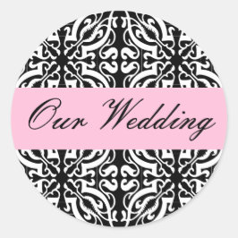 Hochzeit - individuell einstellbar (Schwarz/Weiß D Runder Aufkleber