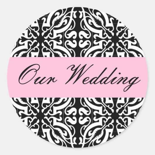 Hochzeit - individuell einstellbar (Schwarz/Weiß D Runder Aufkleber (Vorderseite)