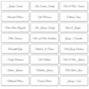 Hochzeit individuelle Gastnamen Schriftetiketten Aufkleber