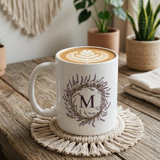 Hochzeit | Individueller Lavendel-Blumenkranz Mutt Kaffeetasse