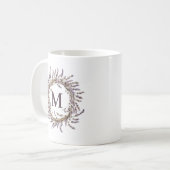 Hochzeit | Individueller Lavendel-Blumenkranz Mutt Kaffeetasse (Vorderseite Links)