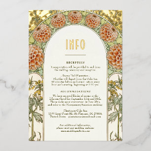 Hochzeit Insert INFO Karte Vintage Art Nouveau Muc