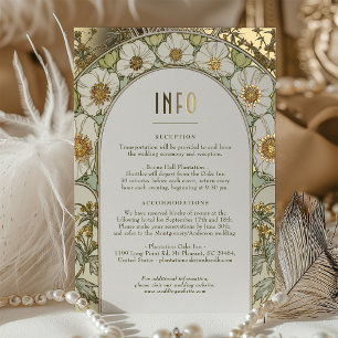 Hochzeit Insert INFO Karte Vintage Art Nouveau Muc
