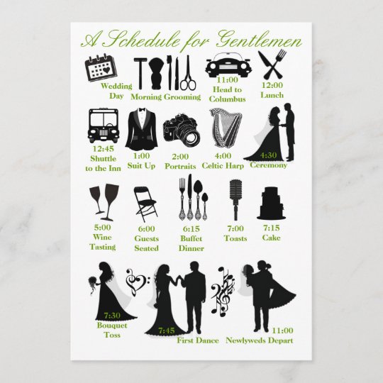 Hochzeit Itenerary Zeitplan Fur Trauzeugen Programm Zazzle De 