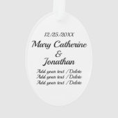 Hochzeit, Jahrestag, 1. Weihnachten, Geschäft Ornament (Rückseite)