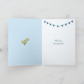 Hochzeit Jubiläum blau mit Burt und Herz Karte (Innenseite)