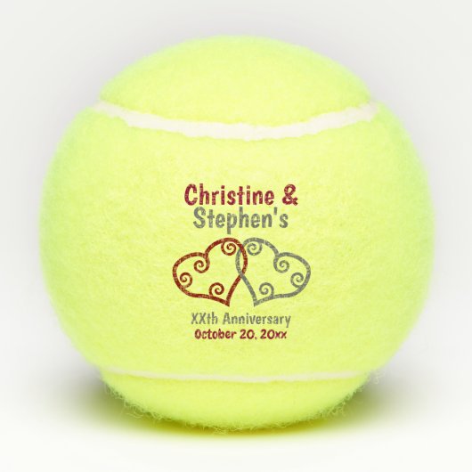 Hochzeit Jubiläum Elegantes Herzgeschenk oder Gefa Tennisbälle (Rückseite)