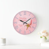 Hochzeit / Jubiläum mit dem Namen rosa Mauer Große Wanduhr (Zuhause)