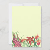 Hochzeit Jubiläum Watercolor Gladioli Lily Tulip Einladung (Rückseite)