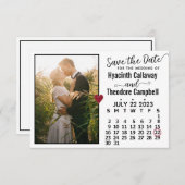 Hochzeit Juli 2023 Kalender Custom Foto White Save The Date (Vorne/Hinten)