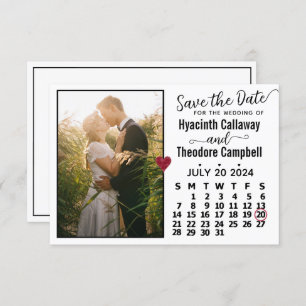 Hochzeit Juli 2024 Kalender Custom Foto White Save The Date