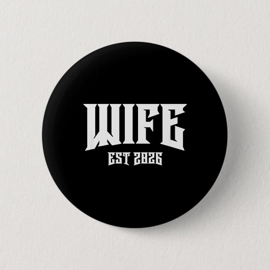 Hochzeit Junggesellenparty Grunge Rock Ehefrau Est Button (Vorderseite)
