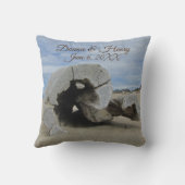 Hochzeit Keepake Beach Zeremonie Einzigartiges Dri Kissen (Rückseite)