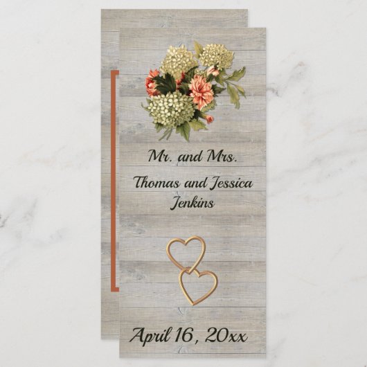 Hochzeit Keepake Gefallen mit rustikalem Charme (Vorne/Hinten)