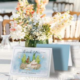 Hochzeit Klavier Violine Blumen Tauben Dankeschön- Dankeskarte