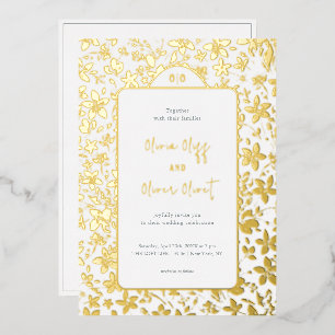 Hochzeit kleiner Blume Folieneinladung