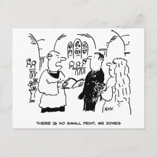 Hochzeit Kleiner Print Funny Postkarte