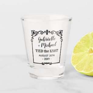 Hochzeit Knoten Gebunden Ornamente Vintage-Rahmen  Schnapsglas