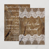 Hochzeit königliche Einladung Rustikale Burlap & L (Vorne/Hinten)