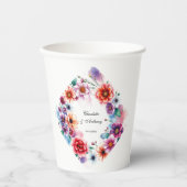 Hochzeit kreative Blumenbezeichnungen von Paar & D Pappbecher (Vorderseite)