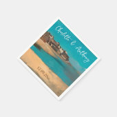 Hochzeit kreativer Village Sea Sky Impressionist Serviette (Ecke)