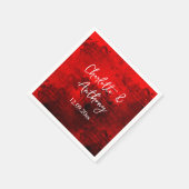 Hochzeit kreatives Abstraktes Kunstwerk Rot Serviette (Ecke)