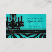 Hochzeit Kronier Event Planner Blau Silver Visitenkarte (Rückseite)