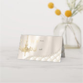 Hochzeit Kronleuchter Lighting Ivory Pearl Platzka Platzkarte (Vorderseite)