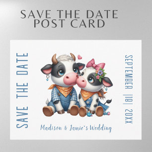 Hochzeit Kuh Paar Save-the-Date-Postkarte Ankündigungspostkarte