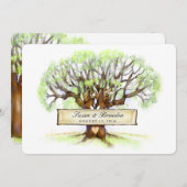 Hochzeit lädt die Liebe Baum zusammen mit Familie Einladung (Vorne/Hinten)