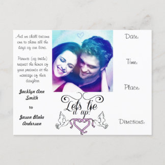 Hochzeit lädt Postcard personalisieren Einladungspostkarte
