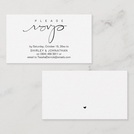 Hochzeit lädt UAWG per E-Mail oder Textnachricht e Begleitkarte (Vorne/Hinten)