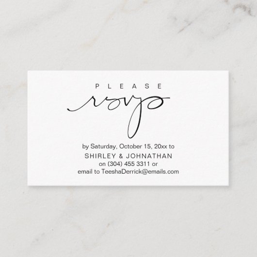 Hochzeit lädt UAWG per E-Mail oder Textnachricht e Begleitkarte (Vorderseite)