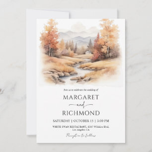 Hochzeit Landschaft Berge Wald Fluss Einladung