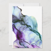 HOCHZEIT | Lebhafte Aquamarine Indigotinte Abstrak Einladung (Rückseite)