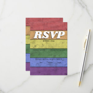 Hochzeit LGBT-Flagge Stolz Vintage Save the Date RSVP Karte