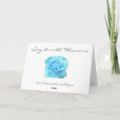 Hochzeit, Liebe, blaue Rose Dankeskarte (Rückseite)