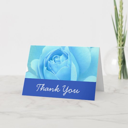Hochzeit, Liebe, blaue Rose Dankeskarte (Vorderseite)