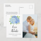 Hochzeit Liebe & dank Hydrangea Floral Foto Postkarte (Vorne/Hinten)