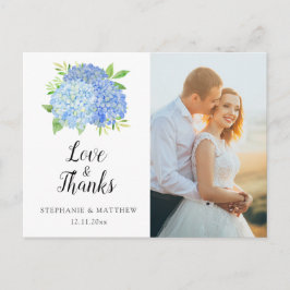 Hochzeit Liebe & dank Hydrangea Floral Foto Postkarte