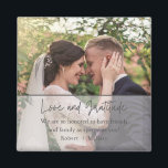 Hochzeit Liebe Dankbarkeit Foto Vielen Dank Magnet<br><div class="desc">Liebe und Dankbarkeit Hochzeit danken Ihnen Magnete mit Ihrem Lieblings-Hochzeitstag Foto,  Ihre Nachricht und Namen.</div>