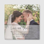 Hochzeit Liebe Dankbarkeit Foto Vielen Dank Magnet<br><div class="desc">Liebe und Dankbarkeit Hochzeit danken Ihnen Magnete mit Ihrem Lieblings-Hochzeitstag Foto,  Ihre Nachricht und Namen.</div>