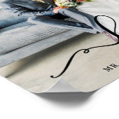 Hochzeit-Liebe Elegantes Script-Bride und Groom-Fo Poster (Ecke)