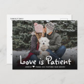 Hochzeit Liebe ist Patient Zurückgestellt einfache Ankündigungspostkarte (Vorne/Hinten)